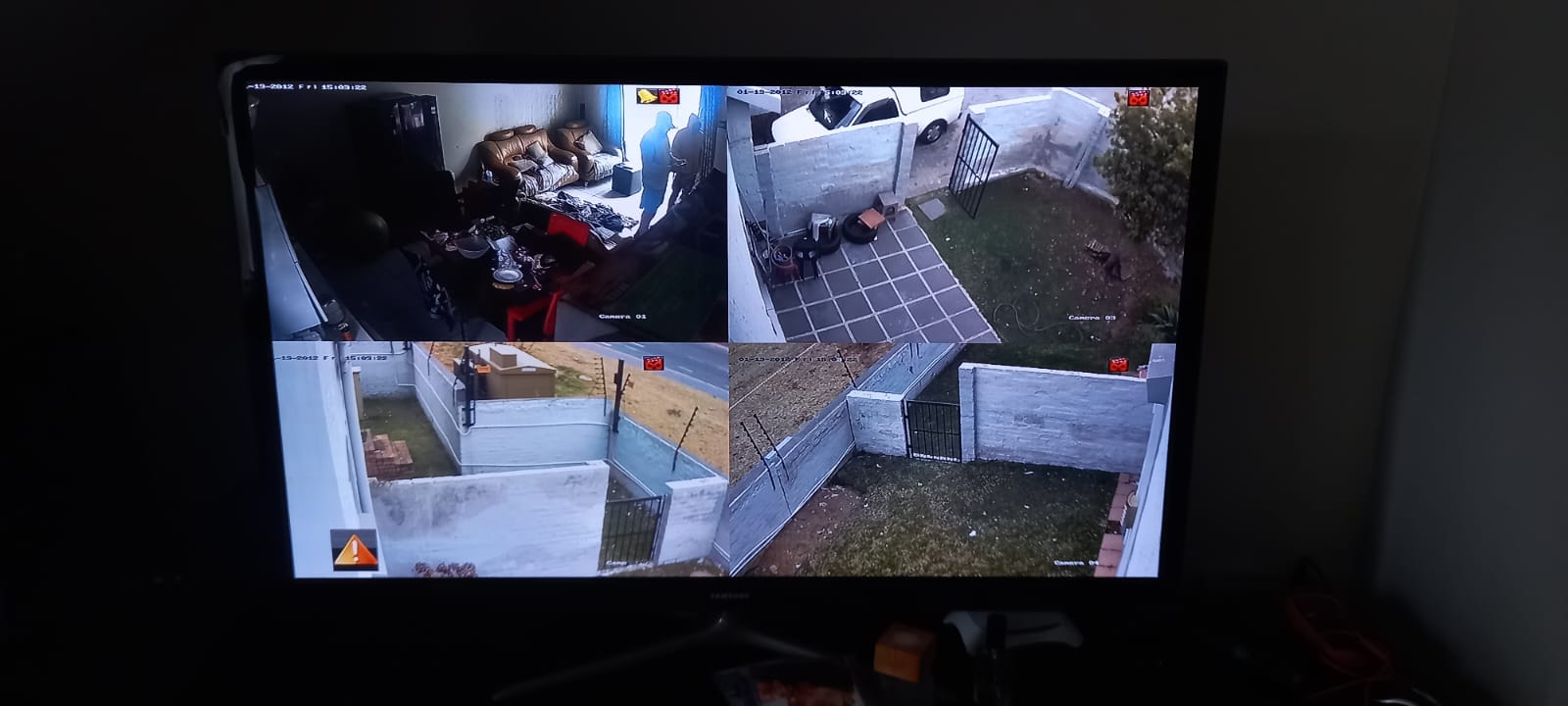 CCTV system working properly CCTV system working properly after replacement of faulty electrical cord on cameras power supply