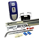 et dc blue sectional garage door motor used to automate a garage door